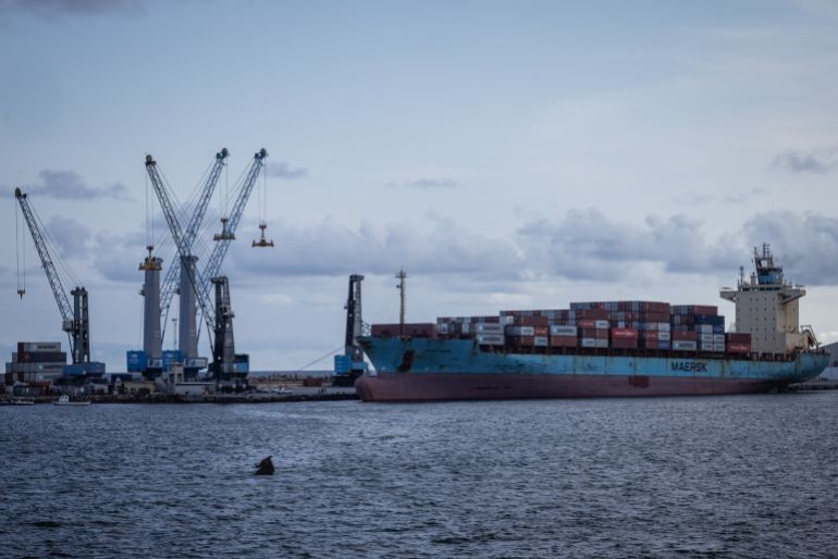 MOGADISHU, SOMALIA - APRIL 25: A cargo ship is seen in a port in central Mogadishu, on April 25, 2025 in Mogadishu, Somalia. There are concerns of a jihadist resurgence in Somalia amid growing attacks by the militant group Al-Shabaab, which has been fighting the government for nearly 20 years and controls swathes of the southern and central parts of the country. (Photo by Ed Ram/Getty Images)