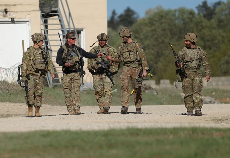 HOHENFELS, GERMANY - APRIL 30: Members of the U.S. Army 3rd Brigade, 1st Cavalry Division, participate in the "Combined Resolve" military exercise at the U.S. Army 7th Army Training Command Joint Multinational Readiness Center on April 30, 2026 in Hohenfels, Germany. The 7th Army Training Command Joint Multinational Readiness Center, located in Bavaria, is among the main training grounds for U.S. Army Europe and Africa combat scenarios. U.S. President Donald Trump, irritated by recent comments by German Chancellor Friedrich Merz, has threatened to pull U.S. troops out of Germany. (Photo by Sean Gallup/Getty Images)