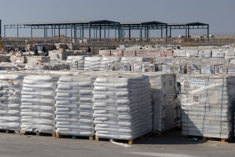 getty_6a14af8248-1779740546 KEREM SHALOM, GAZA STRIP - JULY 24: (EDITORS NOTE: Image has been reviewed by IDF prior to transmission) Humanitarian aid packages waiting to be picked up on the Palestinian side of the Kerem Shalom Crossing Point on July 24, 2025 in Kerem Shalom, Gaza Strip. The Israel Defense Forces (IDF) has led members of the media on a tour of the Kerem Shalom Crossing in Gaza, following international condemnation of Israel's blockade of humanitarian aid into Gaza. The World Health Organization has said it is "witnessing a deadly surge in malnutrition-related deaths," while more than 100 aid organizations, including Save the Children and Mèdecins Sans Frontières (Doctors Without Borders), issued an open letter warning of mass starvation in Gaza, and imploring Israeli authorities to provide safe access to food aid. Israel claims the hunger crisis in Gaza is a"man-made shortage engineered by Hamas." (Photo by Amir Levy/Getty Images)