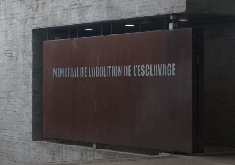 Memorial to the abolition of slavery in Nantes on the occasion of the 171st anniversary of the abolition of slavery, a commemorative ceremony was held in Nantes, France, on 10th May 2019. (Photo by Estelle Ruiz/NurPhoto via Getty Images)