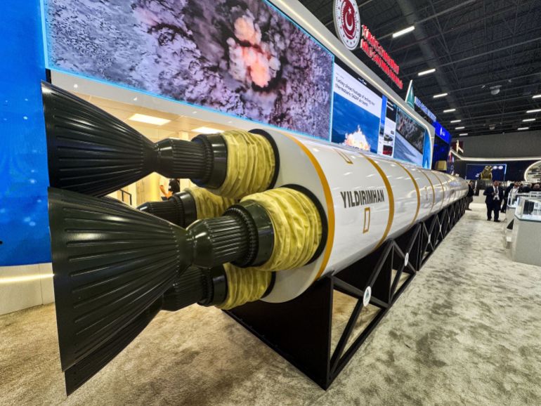 gettyimages-2274154103-1777999463 ISTANBUL, TURKIYE - MAY 05: The 'YILDIRIMHAN' intercontinental hypersonic ballistic missile, developed by the Turkish National Defense Ministry R&D Center, is showcased for the first time at the SAHA 2026 International Defence, Aerospace and Space Industry Exhibition in Istanbul, Turkiye, on May 05, 2026. (Photo by Ali Atmaca/Anadolu via Getty Images)