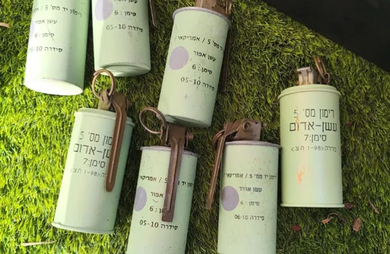 IDF smoke bombs found by Israel Police at a suspect's home on April 20, 2026. (credit: ISRAEL POLICE SPOKESPERSON'S UNIT)
