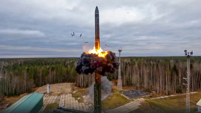 natos-1-1779376018 Test launch of a Russian Yars intercontinental ballistic missile. Photograph: AP