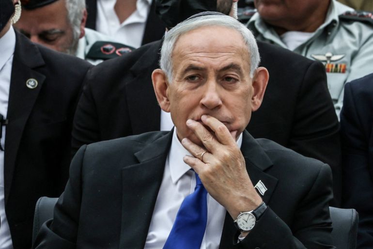 Israel’s Prime Minister Benjamin Netanyahu attends a ceremony commemorating Israel’s Remembrance Day for fallen soldiers, or Yom HaZikaron, at the Military Cemetery on Mount Herzl in Jerusalem April 21, 2026. ILIA YEFIMOVICH/Pool via REUTERS