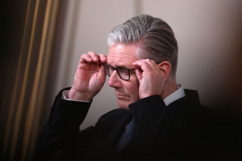 FILE PHOTO: British Prime Minister Keir Starmer attends a press conference after the multinational virtual summit at the Elysee Presidential Palace in Paris, France, April 17, 2026. Tom Nicholson/Pool via REUTERS/File Photo