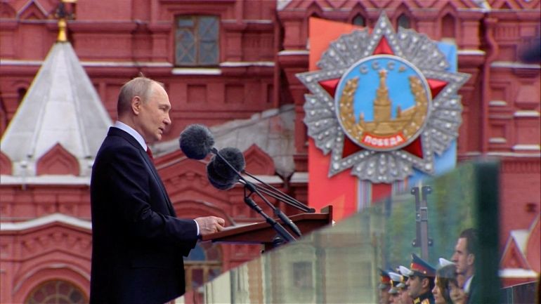 reuters_69fef8a1-1778317473-1 Russian President Vladimir Putin delivers a speech during a military parade on Victory Day, marking the 81st anniversary of the victory over Nazi Germany in World War Two, in Red Square in central Moscow, Russia, May 9, 2026, in this still image taken from video. Kremlin.ru/Handout via REUTERS ATTENTION EDITORS - THIS IMAGE WAS PROVIDED BY A THIRD PARTY. MANDATORY CREDIT.