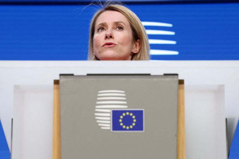 reuters_6a0224ea-1778525418 European Commission Vice-President and High Representative for Foreign Affairs and Security Policy Kaja Kallas speaks at a press conference after a European Union foreign ministers' meeting in Brussels, Belgium, May 11, 2026. REUTERS/Yves Herman