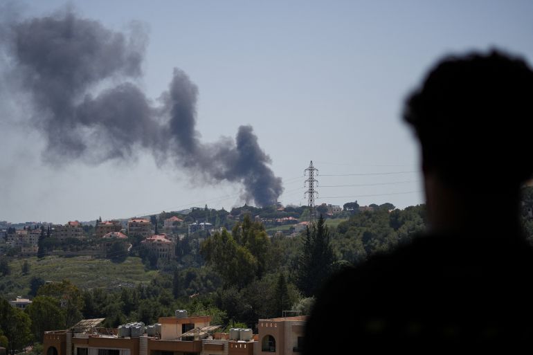 Smoke rises following an Israeli strike in Kfar Tebnit, Lebanon, May 11, 2026. REUTERS/Stringer TPX IMAGES OF THE DAY