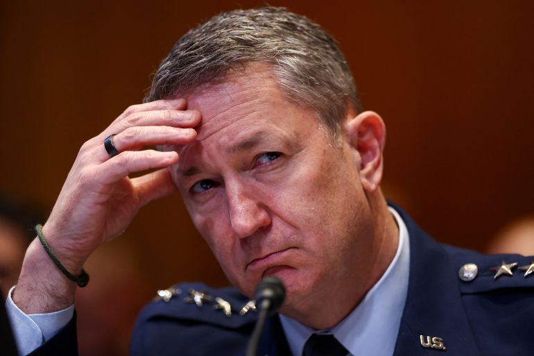 reuters_6a084a0b-1778928139 Chairman of the Joint Chiefs of Staff General Dan Caine listens to a question as he attends a Senate Appropriations Subcommittee on Defense hearing on President Donald Trump's FY2027 budget request for the Department of Defense, on Capitol Hill in Washington, D.C., U.S., May 12, 2026. REUTERS/Kevin Lamarque