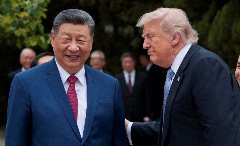 reuters_6a0bab40-1779149632 FILE PHOTO: FILE PHOTO: U.S. President Donald Trump speaks with Chinese President Xi Jinping while leaving after a visit to the Zhongnanhai Garden in Beijing, China, May 15, 2026. REUTERS/Evan Vucci/Pool/File Photo/File Photo