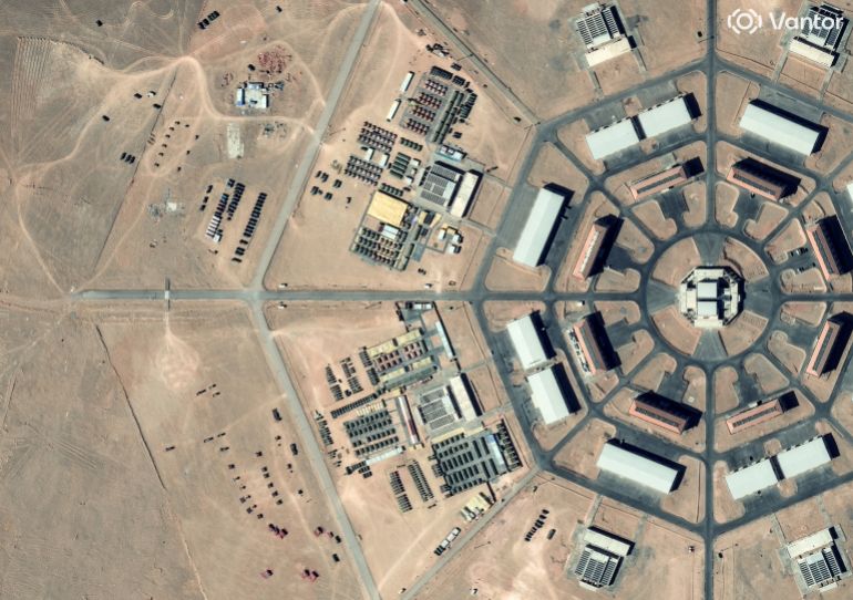 A satellite image shows military activity underway at the Xinjiang octagon-shaped installation, with large tents and a range of military vehicles, in the Xinjiang Uyghur Autonomous Region, China, April 30, 2026. Vantor/Handout via REUTERS THIS IMAGE HAS BEEN SUPPLIED BY A THIRD PARTY. DO NOT OBSCURE LOGO. MANDATORY CREDIT. NO RESALES. NO ARCHIVES TPX IMAGES OF THE DAY