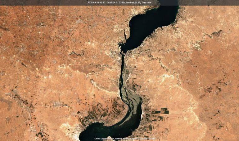 ****داخلية***** صور الأقمار الصناعية توثق ابتلاع الفيضانات للأحياء وانهيار السدود في سوريا credit : European Union, contains modified Copemicus Sentinel data 2026