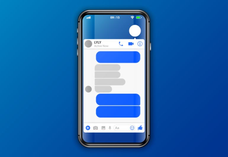 facebook messenger. mobile application interface
