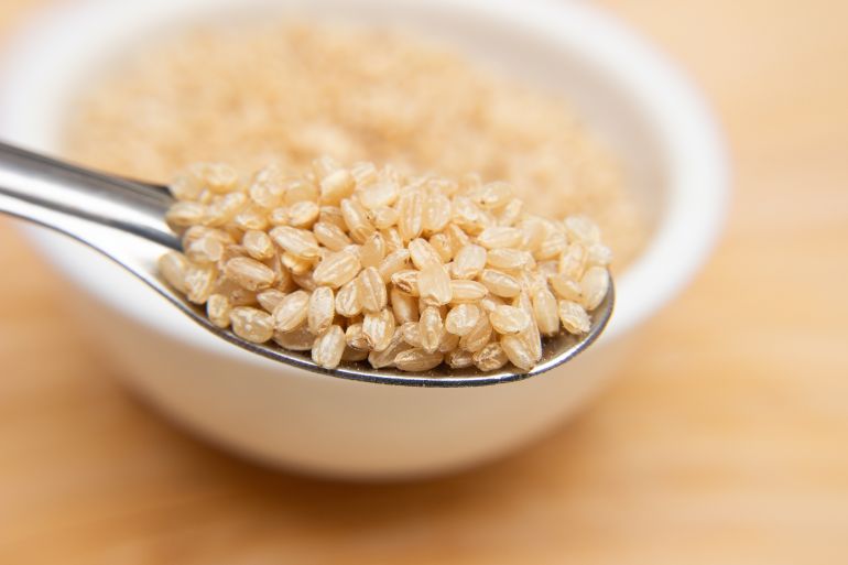 macro view of cateto rice