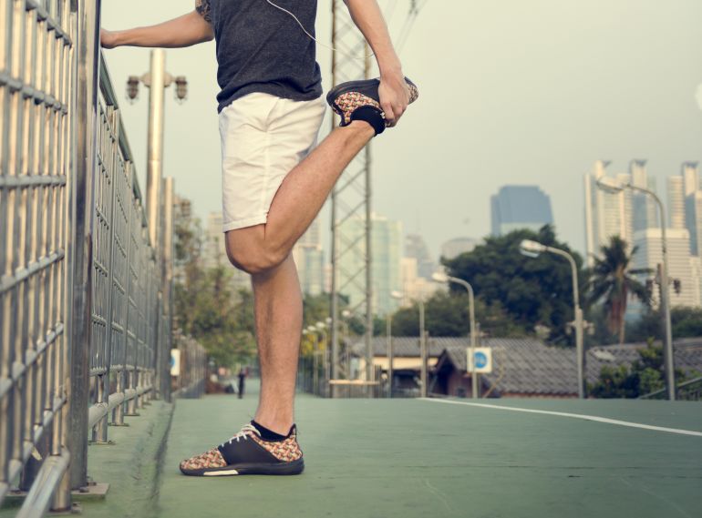 Athletic Stretching Healthy Workout Sport Concept