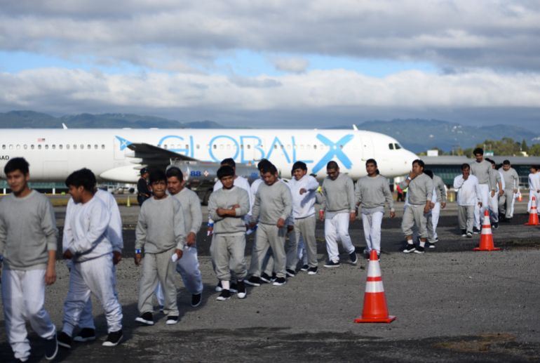 Guatemalan migrants arrive at La Aurora Air Base on one of the last deportation flights of the year from the United States, in Guatemala City, Guatemala, December 30, 2025. REUTERS/Cristina Chiquin