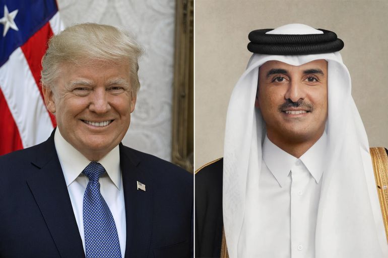 كومبو لسمو الشيخ تميم بن حمد آل ثاني والرئيس الأمريكي ترمب