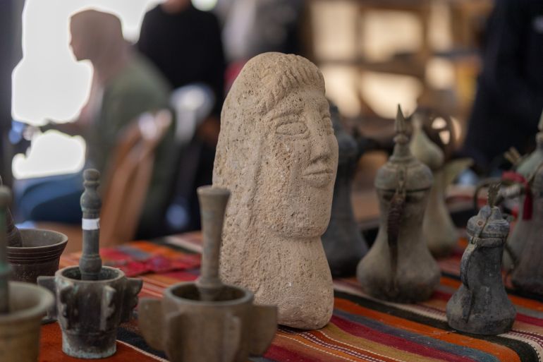 “Guardians of Heritage” work to protect Palestinian cultural heritage in the midst of war- - KHAN YUNIS, GAZA, PALESTINE - JUNE 22: A view of historical figure as the “Guardians of Heritage” team continues its work of collecting, documenting, and preserving historical and cultural artifacts belonging to Palestine for future generations, despite ongoing Israeli attacks in Khan Yunis, Gaza, Palestine, on June 22, 2026.