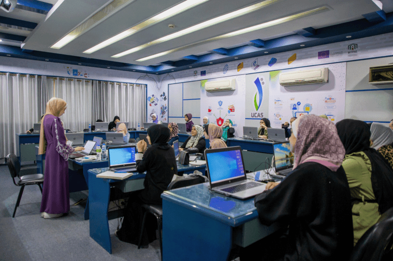 6- غزة – إحدى القاعات الدراسية في الكلية الجامعية للعلوم التطبيقية قبل تعرضها للتدمير خلال حرب الإبادة على غزة. إياد القطراوي، 01/06/2026، (الجزيرة)
