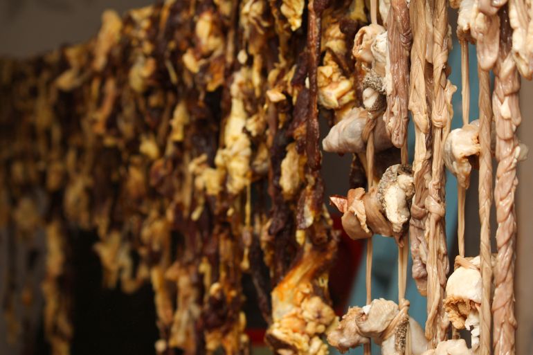 Dried meat on the moroccan way, gadid meat, also known as moroccan gadid by mustapha @ادوبي ستوك