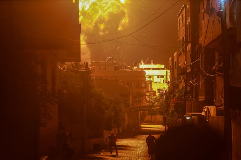 7maghazi-camp-1781259932 DEIR AL-BALAH, GAZA - JUNE 11: Smoke rises following an Israeli strike targeting agricultural land in Deir al-Balah in the central Gaza Strip, Palestine on June 11, 2026. The Israeli army targeted agricultural areas in the city of Deir al-Balah in the central Gaza Strip, according to local sources. Residents moved away from the area as intense flames spread across the targeted farmland following the strike. (Photo by Abdalhkem Abu Riash/Anadolu via Getty Images)