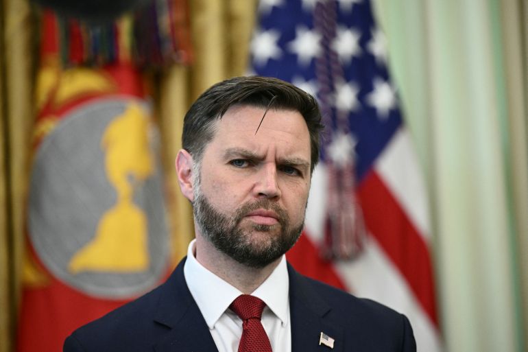 afp_69ebbf6ac8af-1777057642 US Vice President JD Vance listens during a meeting with US President Donald Trump, Lebanon's Ambassador to the US, Nada Hamadeh Moawad, and Israel's Ambassador to the US, Yechiel Leiter, at the White House in Washington, DC on April 23, 2026.
