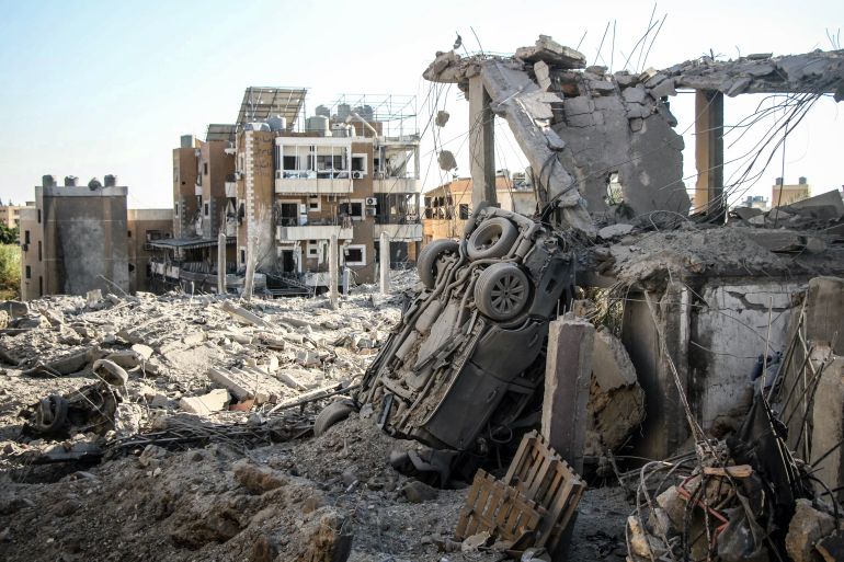 A photograph shows the aftermath of Israeli airstrikes in the Burj al-Chamali area near the southern city of Tyre, on June 2, 2026.