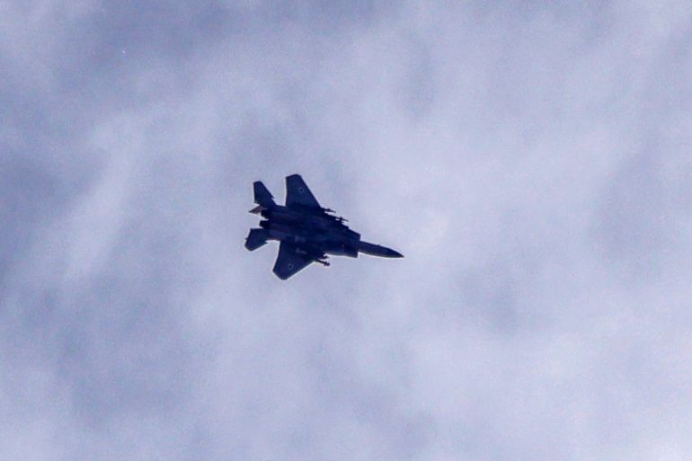 TOPSHOT - An Israeli fighter jet flies over the southern Lebanese area of Marjayoun on June 3, 2026.