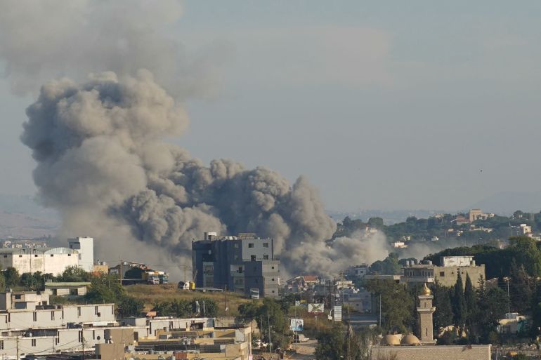 afp_6a2bbb3f26c5-1781250879 Smoke rises from the site of a string of Israeli airstrikes that targeted the southern Lebanese city of Nabatieh on June 11, 2026.