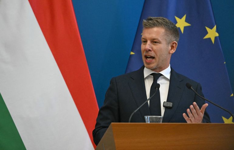 afp_6a2d775917c2-1781364569 Hungary’s Prime Minister Peter Magyar speaks during a joint press conference with Ireland's Prime Minister (not in picture) in Budapest, Hungary, on June 4, 2026.
