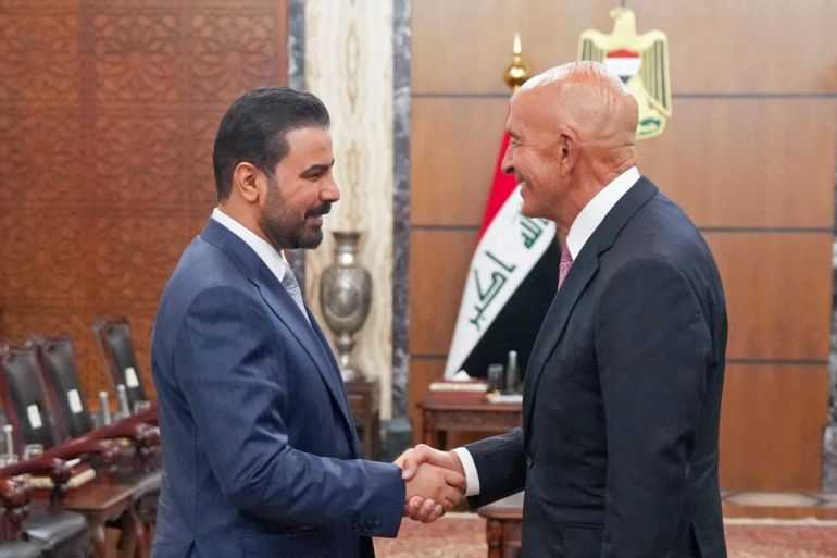 afp_6a3111e6d4f3-1781600742 CORRECTION / This handout picture released by Iraq's Prime Minister's Media Office shows Iraq's new Prime Minister Ali al-Zaidi (L) meeting with US Special Envoy for Syria and Ambassador to Turkey Tom Barrack during his visit in Baghdad on June 15, 2026.
