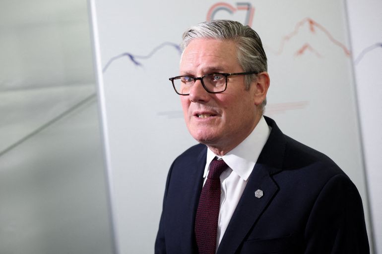 afp_6a312d7ad2fc-1781607802 Britain's Prime Minister Keir Starmer delivers remarks to journalists on the sidelines of the G7 summit, in Evian, eastern France, on June 16, 2026.