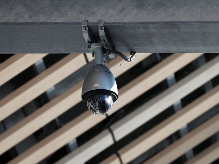 c6586cc7-9fba-4181-bd32-e6dfd5335122 A surveillance camera is seen at the New National Stadium, the main stadium of Tokyo 2020 Olympics and Paralympics, after the construction completion ceremony in Tokyo, Japan December 15, 2019. REUTERS/Issei Kato