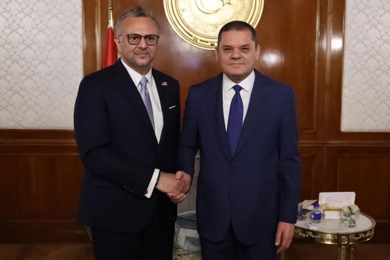 d8b3d98ad982d8b3d98ad8a8-1753282155 رئيس حكومة الوحدة الوطنية في ليبيا عبد الحميد الدبيبة مع مسعد بولس مستشار الرئيس الأميركي دونالد ترامب @emad_badish