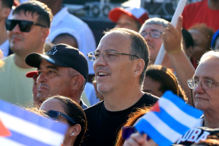 epa12984589 Alejandro Castro Espin, son of former Cuban President Raul Castro, attends an event in support of his father in Havana, Cuba, 22 May 2026. The Cuban government is holding a rally in support of Raul Castro, following the US Department of Justice (DOJ) unsealing, on 20 May 2026, a federal criminal indictment charging the 94-year-old Castro, alongside five other co-defendants, for his alleged role in the February 1996 shoot-down of two unarmed US civilian aircraft, and his designation as a 'fugitive from justice.' EPA/Ernesto Mastrascusa