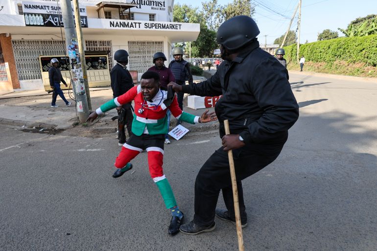 epa_6a27ffcfe2b2-1781006287 epa13025784 Activists and protesters are arrested by plainclothed police officers during a protest against an Ebola facility in Nanyuki, Kenya, 09 June 2026. Human rights activists took to the streets to oppose the establishment of an Ebola quarantine centre for American citizens at Laikipia Air Base. Despite a court order stopping construction of the facility, there are allegations that construction continued days after Health Minister Aden Duale said in Parliament it would proceed as a precautionary measure against an Ebola outbreak. EPA/DANIEL IRUNGU