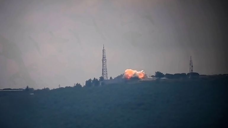 حزب الله يستهدف مقر قيادة في ثكنة برانيت بصواريخ "بركان" الثقيلة - حساب تليغرام الخاص بحزب الله