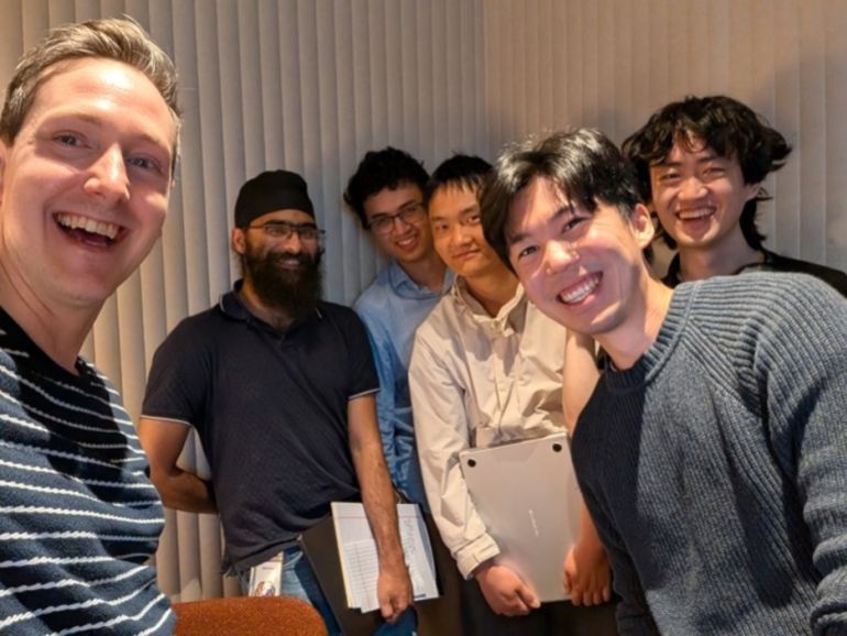 The OpenAI research team, from left to right: Sebastien Bubeck, Mehtaab Sawhney, Mark Sellke, Hongxun Wu, Alex Wei and Lijie Chen. OpenAI