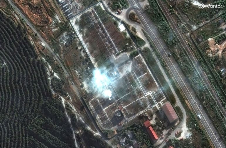 A satellite image shows an overview of the Sevastopol power substation after local officials said Ukrainian drones knocked out power in the biggest city in Russian-held Crimea on Wednesday, in Sevastopol, Crimea, June 24, 2026. Vantor/Handout via REUTERS. THIS IMAGE HAS BEEN SUPPLIED BY A THIRD PARTY. NO RESALES. NO ARCHIVES. MANDATORY CREDIT. DO NOT OBSCURE LOGO. (رويترز)