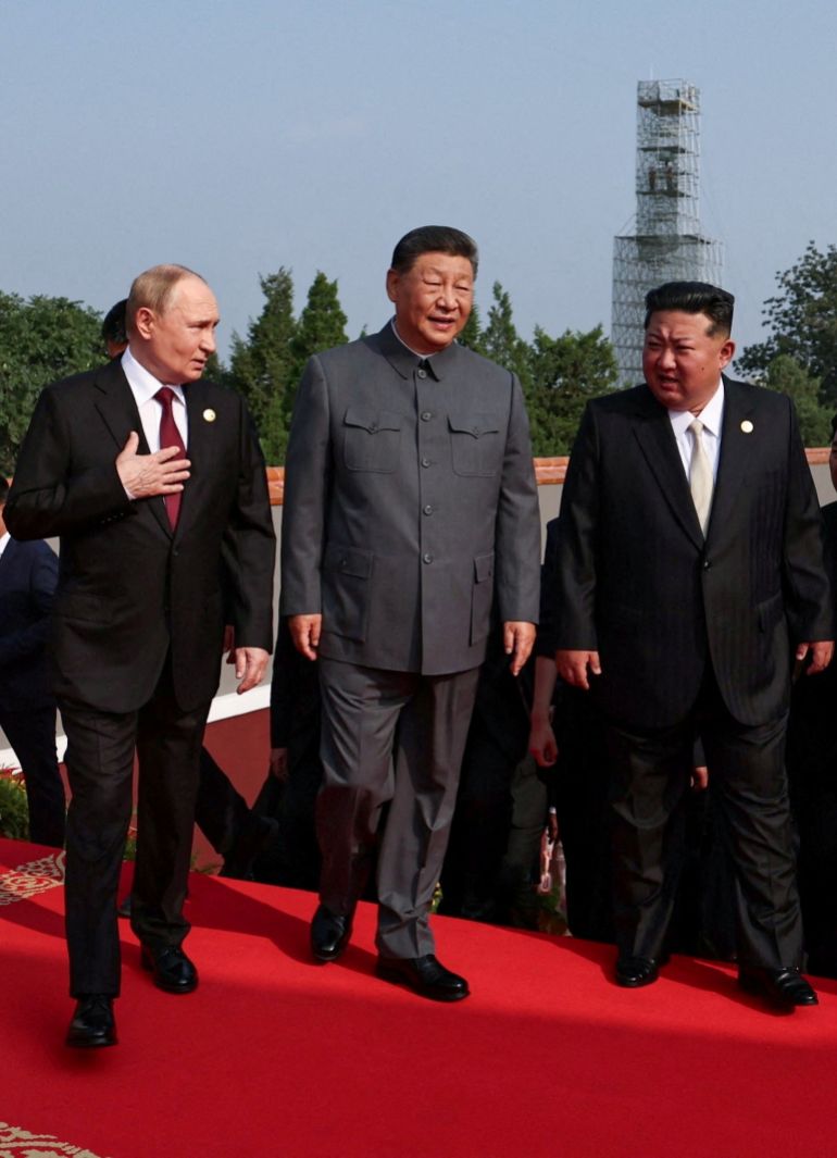 reuters_6a2659ae-1780898222 FILE PHOTO: Russian President Vladimir Putin, Chinese President Xi Jinping and North Korean leader Kim Jong Un arrive for a military parade marking the 80th anniversary of the end of World War Two, in Beijing, China September 3, 2025. Sputnik/Alexander Kazakov/Pool via REUTERS ATTENTION EDITORS - THIS IMAGE WAS PROVIDED BY A THIRD PARTY./File Photo