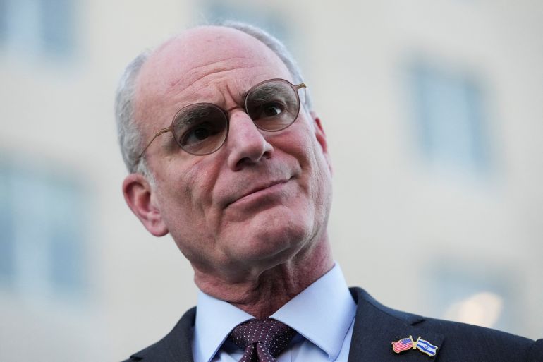 Israeli Ambassador to the U.S. Yechiel Leiter speaks with the media after the Trump administration said Israel and Lebanon agreed to implement a ceasefire to end hostilities, at the State Department in Washington, D.C., U.S., June 3, 2026. REUTERS/Nathan Howard