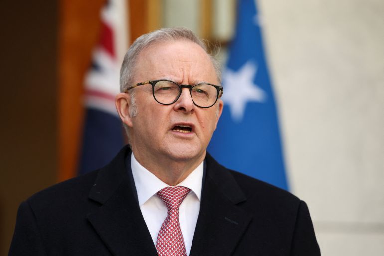 reuters_6a325711-1781683985 Australian Prime Minister Anthony Albanese speaks during a joint press conference with Solomon Islands Prime Minister Matthew Wale (not pictured), at Parliament House in Canberra, Australia, June 3, 2026. REUTERS/Hollie Adams