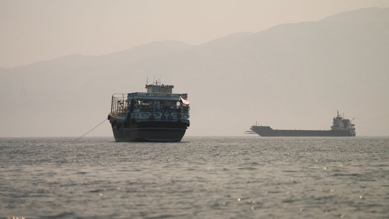 reuters_6a3934b7-1782133943 Vessels at the Strait of Hormuz, as seen from Musandam, Oman, June 22, 2026. REUTERS/Stringer