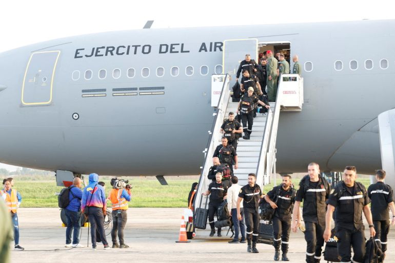 Rescue personnel of Spain’s Emergency Military Unit, (UME), arrive to Venezuela to provide assistance in rescue efforts after earthquakes hit the country, in Venezuela, June 26, 2026, in this handout image. Spanish Emergency Military Unit (UME)/Handout via REUTERS THIS IMAGE HAS BEEN SUPPLIED BY A THIRD PARTY