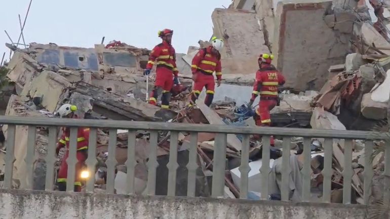 Rescue personnel of Spain’s Emergency Military Unit, (UME), provide assistance in rescue efforts after earthquakes hit the country, in location given as La Guaira, Venezuela, date given as June 27, 2026, in this screen grab taken from a video. Spanish Military Emergency Unit/Handout via REUTERS THIS IMAGE HAS BEEN SUPPLIED BY A THIRD PARTY VERIFICATION LINES: - Date and location could not be independently verified - No older versions found posted before June 27