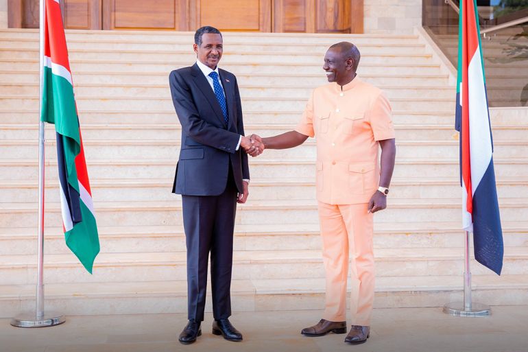 sdc-1781085943 قائد قوات الدعم السريع محمد حمدان دقلو مع الرئيس الكيني وليام روتو credit : rsf