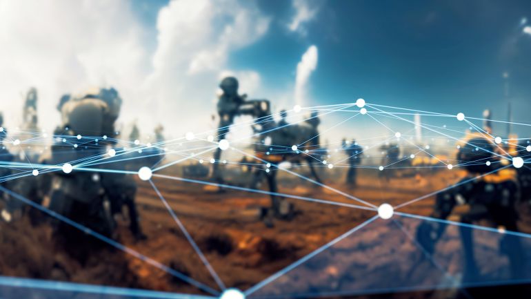 shutterstock_2356921807-1781336709 Working robots and communication networks