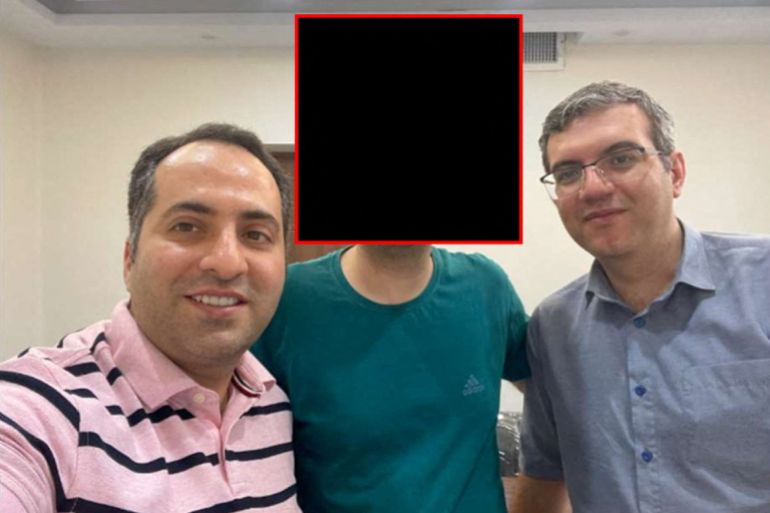 sshysbsh-1781329389 Mahdi Sadeghi, a dual U.S.-Iranian national, appears in an 2024 photo that federal prosecutors in Boston, Massachusetts, U.S., obtained from his phone and included in a court filing on January 13, 2025 that depicts Sadeghi with two other individuals, including Mohammad Abedini. U.S. Department of Justice/Handout via REUTERS. THIS IMAGE HAS BEEN SUPPLIED BY A THIRD PARTY. MANDATORY CREDIT. NO RESALES. NO ARCHIVES. OVERLAY FROM SOURCE.