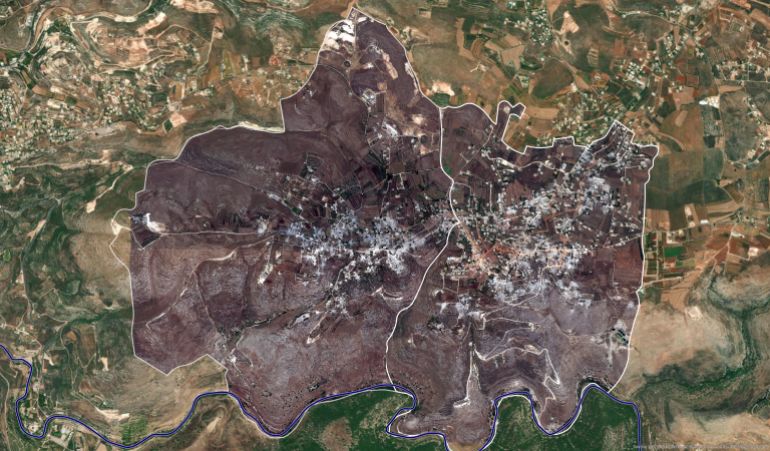 الدمار في بلدتي زوطر الشرقية والغربية بعد العمليات الإسرائيلية - 20 يوليو/تموز الجاري (إيرباص- الجزيرة-إيزري)