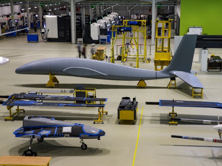 13974bd9-d919-48e3-9efa-0a7807a061d7 Turkey's latest heavy armed UAV - - ISTANBUL, TURKEY - JUNE 13: The new heavy armed unmanned aerial vehicle (UAV), called combat drone 'Akinci' developed by Turkish unmanned aircraft producer Baykar Makina is seen on June 13, 2018 in Istanbul, Turkey. It is expected that Akinci will start to fly in the beginning of 2019. TB2 armed drones fulfil a duty in Turkish Armed Forces, Gendarmerie General Command and Turkish National Police Department for 3 years.